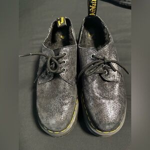 Dr Martens 1461 Quad Platform Glitter Black Fur Lined – Women’s 10